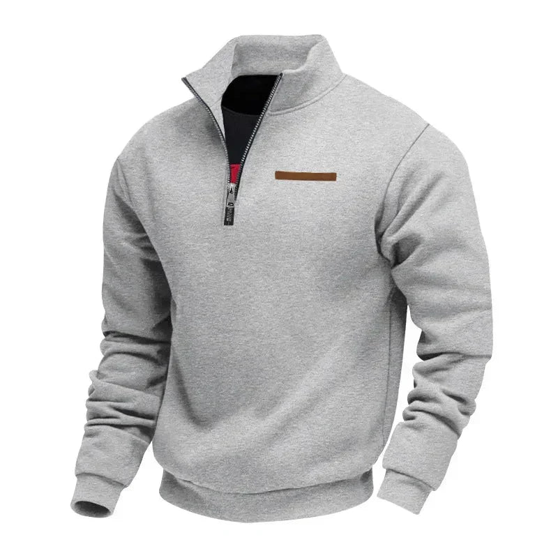 Jersey de felpa suave para hombre con media cremallera - Foto 4