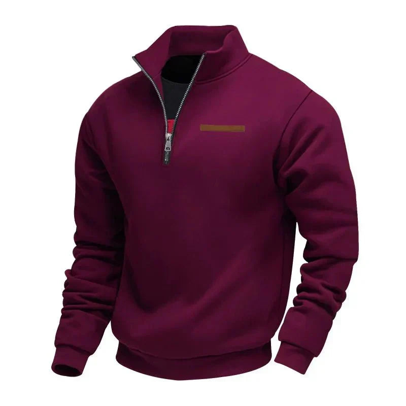 Jersey de felpa suave para hombre con media cremallera - Foto 5