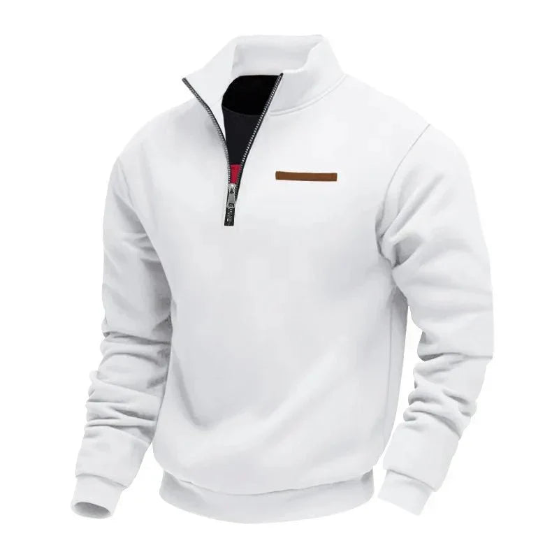Jersey de felpa suave para hombre con media cremallera - Foto 6