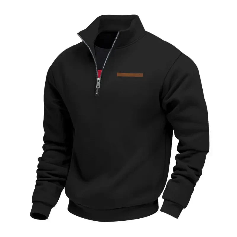 Jersey de felpa suave para hombre con media cremallera - Foto 7