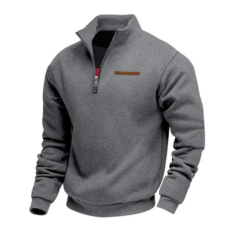 Jersey de felpa suave para hombre con media cremallera - Foto 8