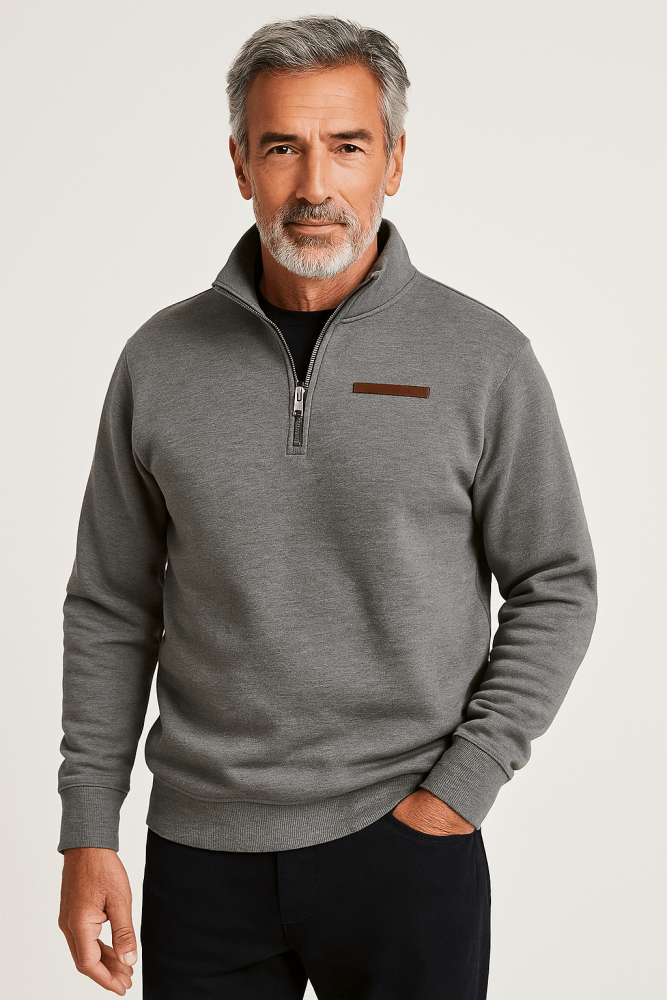 Jersey de felpa suave para hombre con media cremallera - Foto 9