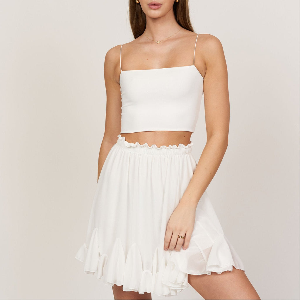 Minifalda con volantes para mujer de cintura elástica - Foto 1