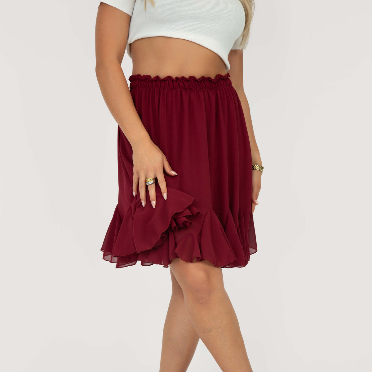 Minifalda con volantes para mujer de cintura elástica - Foto 10