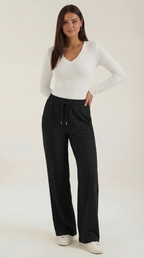 Pantalón cómodo de mujer con cintura elástica y cordón - Foto 1