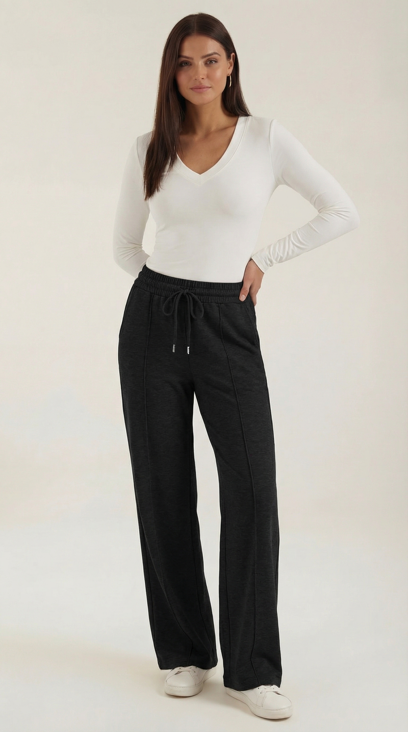 Pantalón cómodo de mujer con cintura elástica y cordón - Foto 1