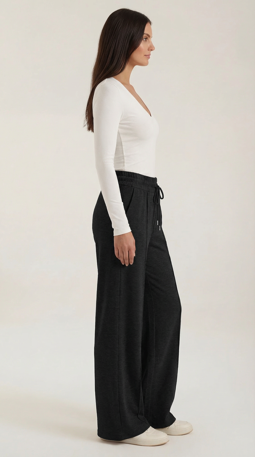 Pantalón cómodo de mujer con cintura elástica y cordón - Foto 2