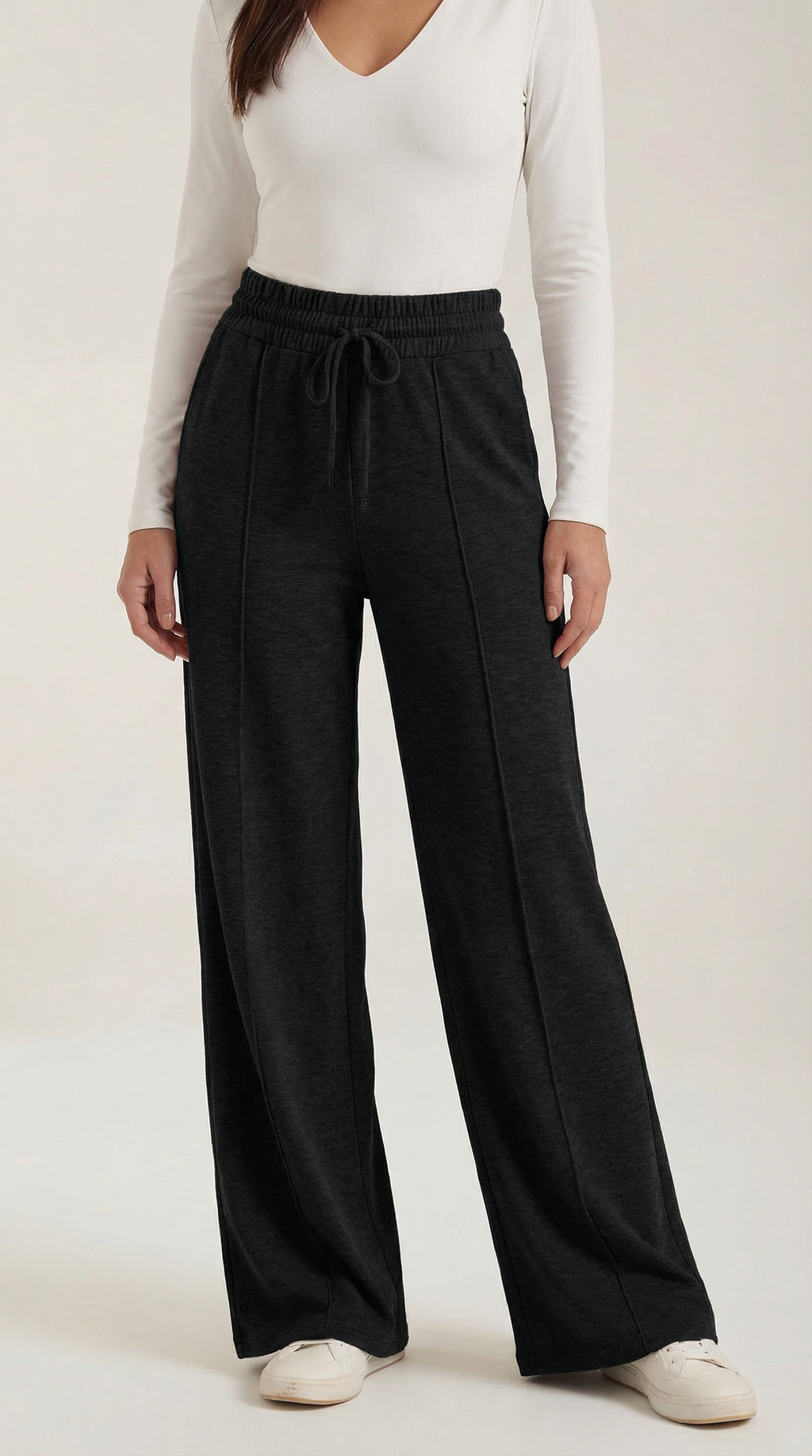 Pantalón cómodo de mujer con cintura elástica y cordón - Foto 3