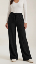 Pantalón cómodo de mujer con cintura elástica y cordón - Foto 3