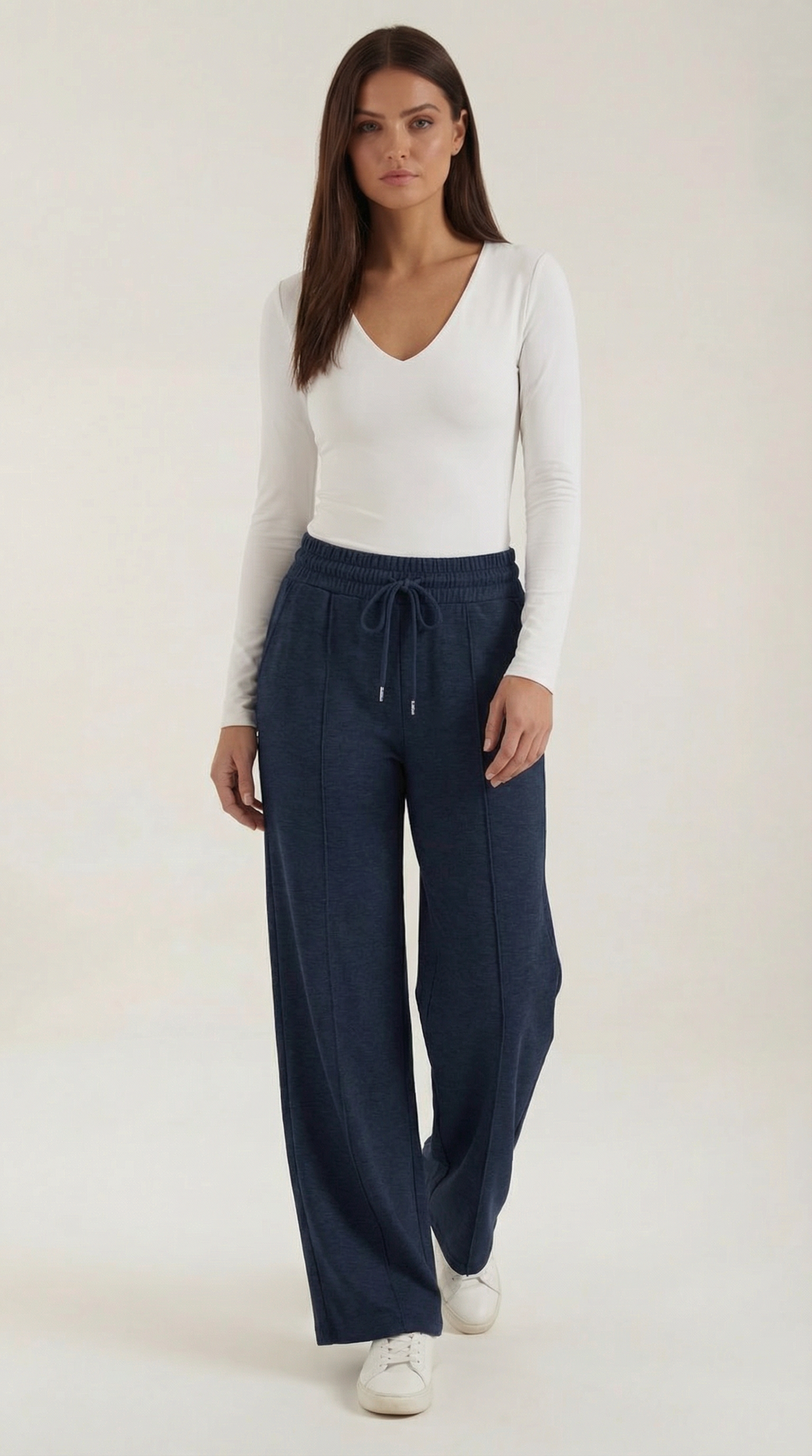 Pantalón cómodo de mujer con cintura elástica y cordón - Foto 4