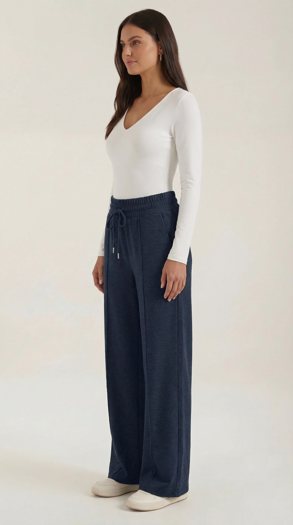 Pantalón cómodo de mujer con cintura elástica y cordón - Foto 5
