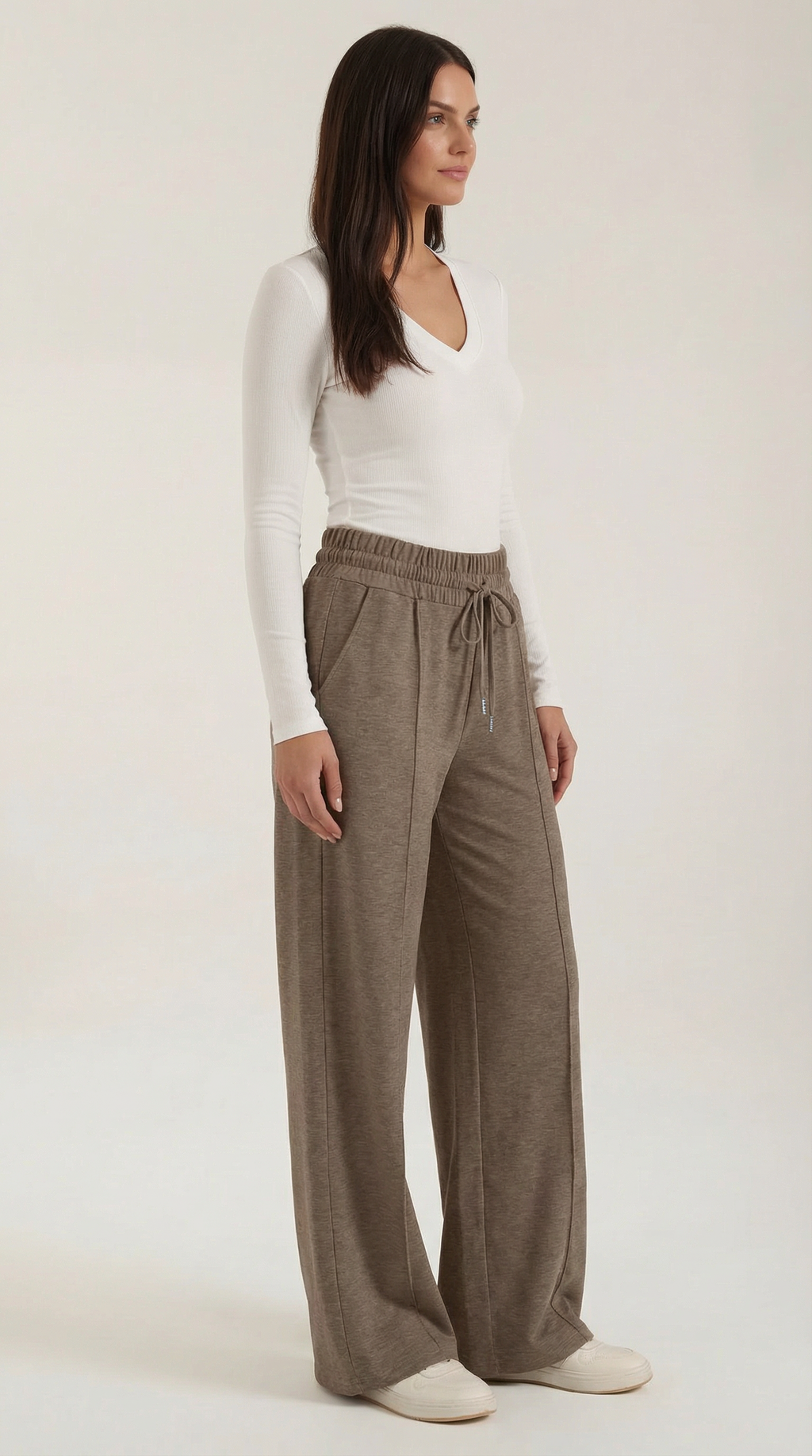 Pantalón cómodo de mujer con cintura elástica y cordón - Foto 8