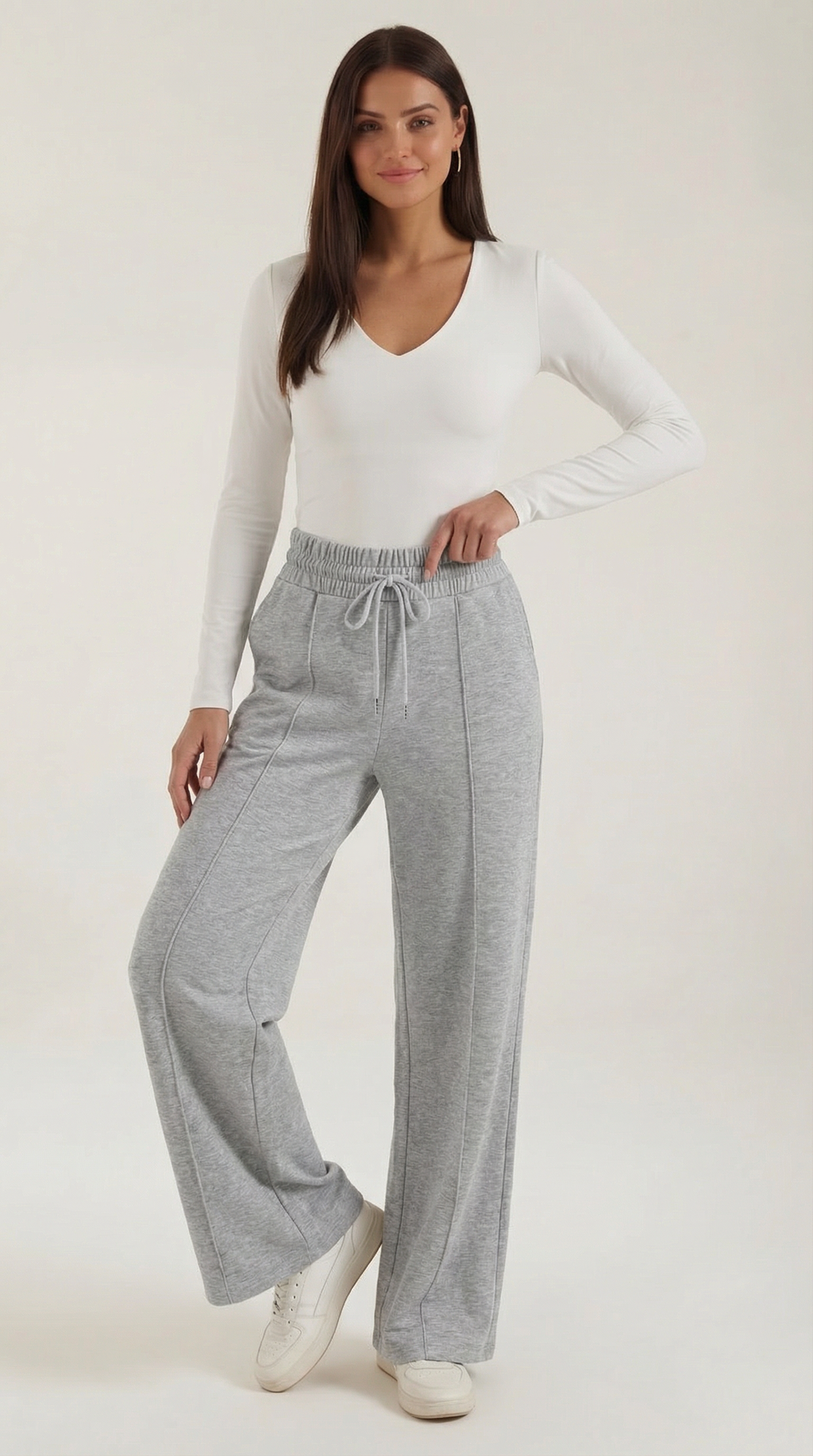 Pantalón cómodo de mujer con cintura elástica y cordón - Foto 9
