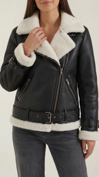 Chaqueta de forro polar con cinturón para mujer, cálida - Foto 10