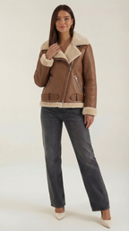 Chaqueta de forro polar con cinturón para mujer, cálida - Foto 5