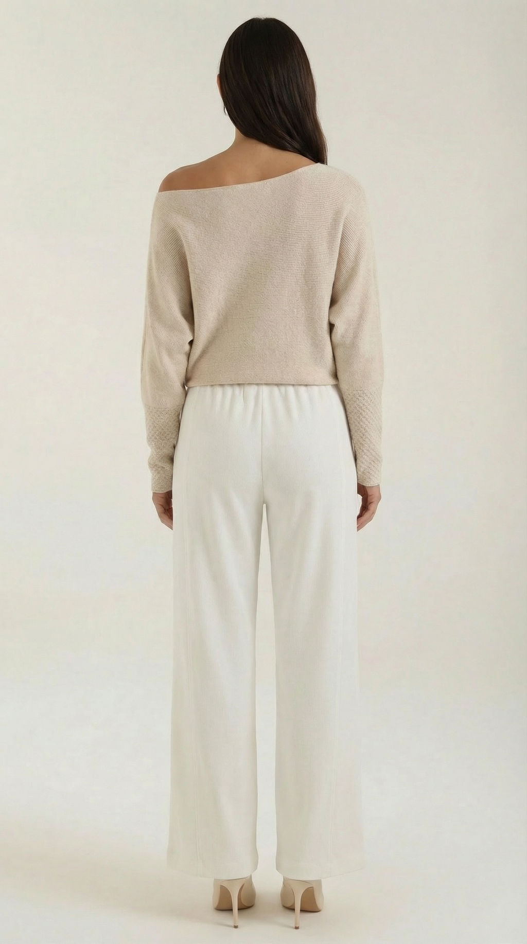 Pantalón ancho de mujer con cordón en la cintura, cómodo - Foto 4