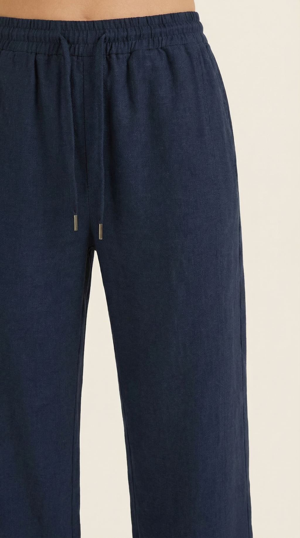 Pantalón ancho de mujer con cordón en la cintura, cómodo - Foto 7