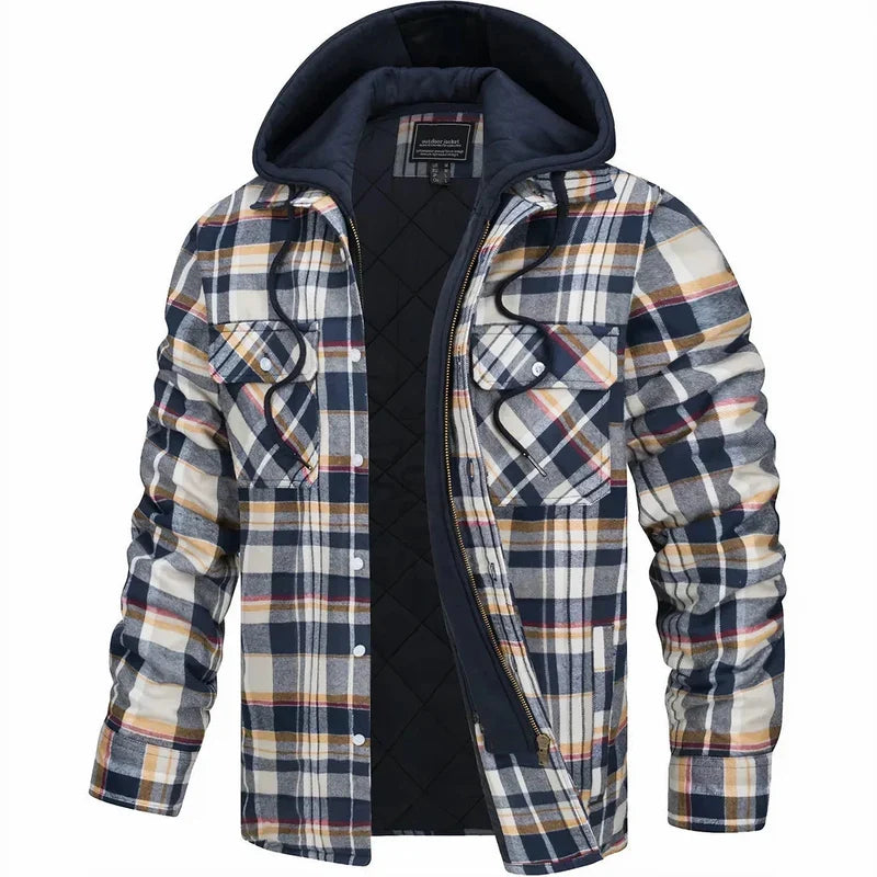 Chaqueta acolchada de cuadros para hombre, cálida y ligera - Foto 2