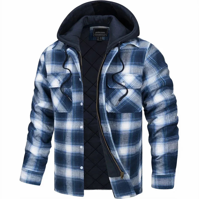 Chaqueta acolchada de cuadros para hombre, cálida y ligera - Foto 3