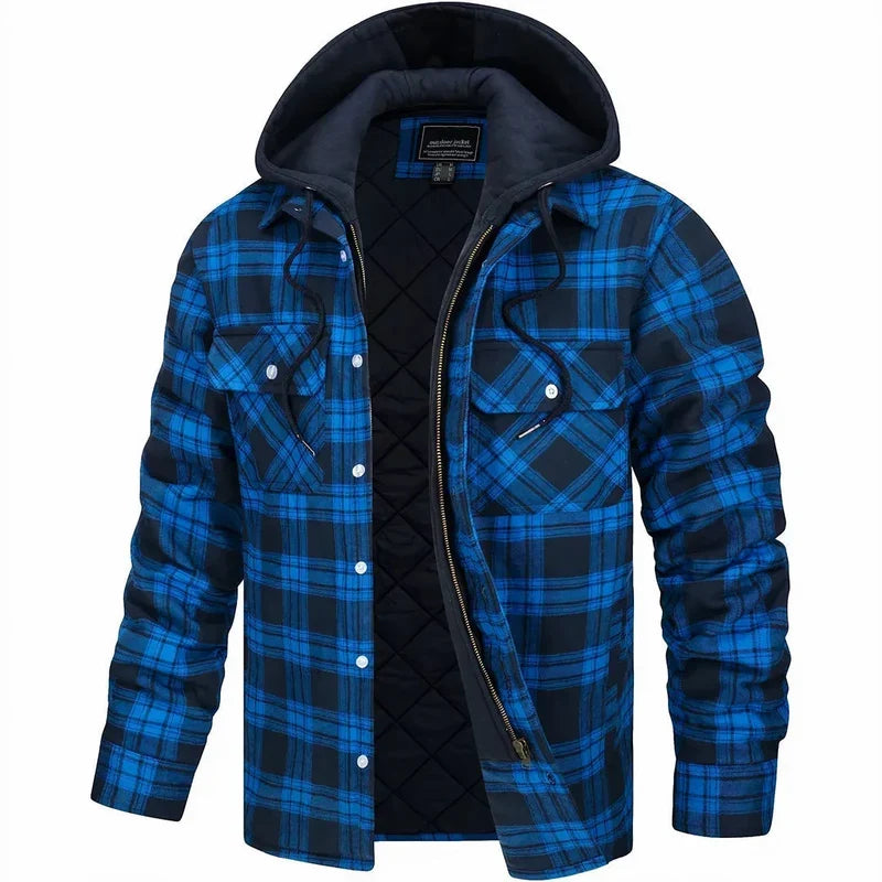 Chaqueta acolchada de cuadros para hombre, cálida y ligera - Foto 4