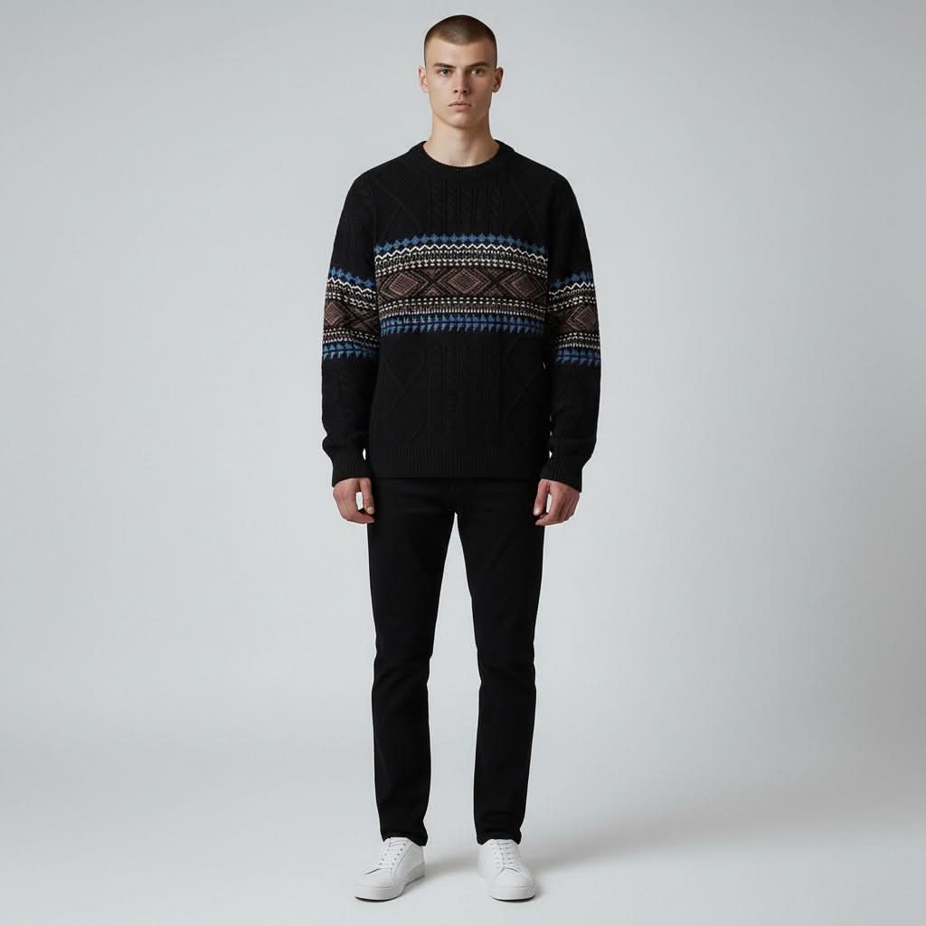 Jersey nórdico para hombre de punto grueso, cálido y suave - Foto 5