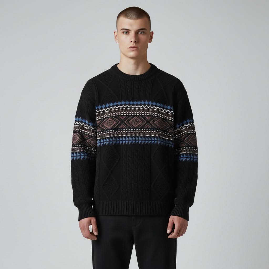 Jersey nórdico para hombre de punto grueso, cálido y suave - Foto 4