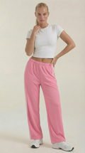Pantalón deportivo ancho de mujer con franjas laterales - Foto 1