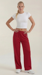 Pantalón deportivo ancho de mujer con franjas laterales - Foto 3