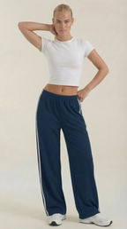 Pantalón deportivo ancho de mujer con franjas laterales - Foto 7