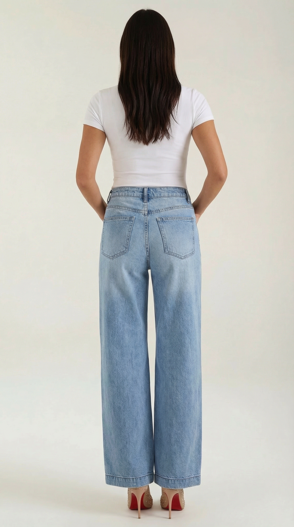 Vaqueros baggy de tiro alto para mujer, lavado vintage - Foto 4